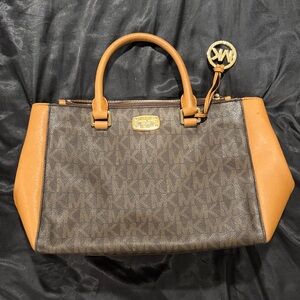 Michael Kors Brown and Tan Satchel